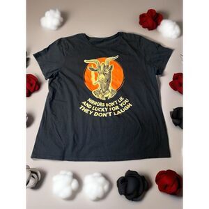 Funny Goat‎ Graphic T-Shirt Mirrors Don't Lie Quote Humor Novelty Tee XL
